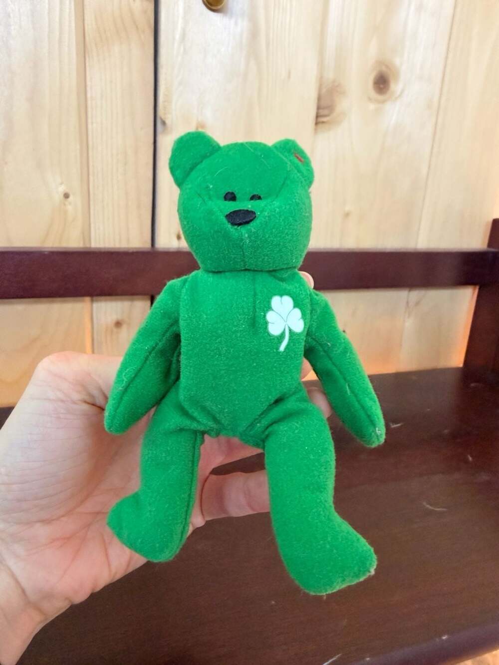 Ty Erin The Bear Teenie Beanie Baby Shamrock Plush Stuffed Toy